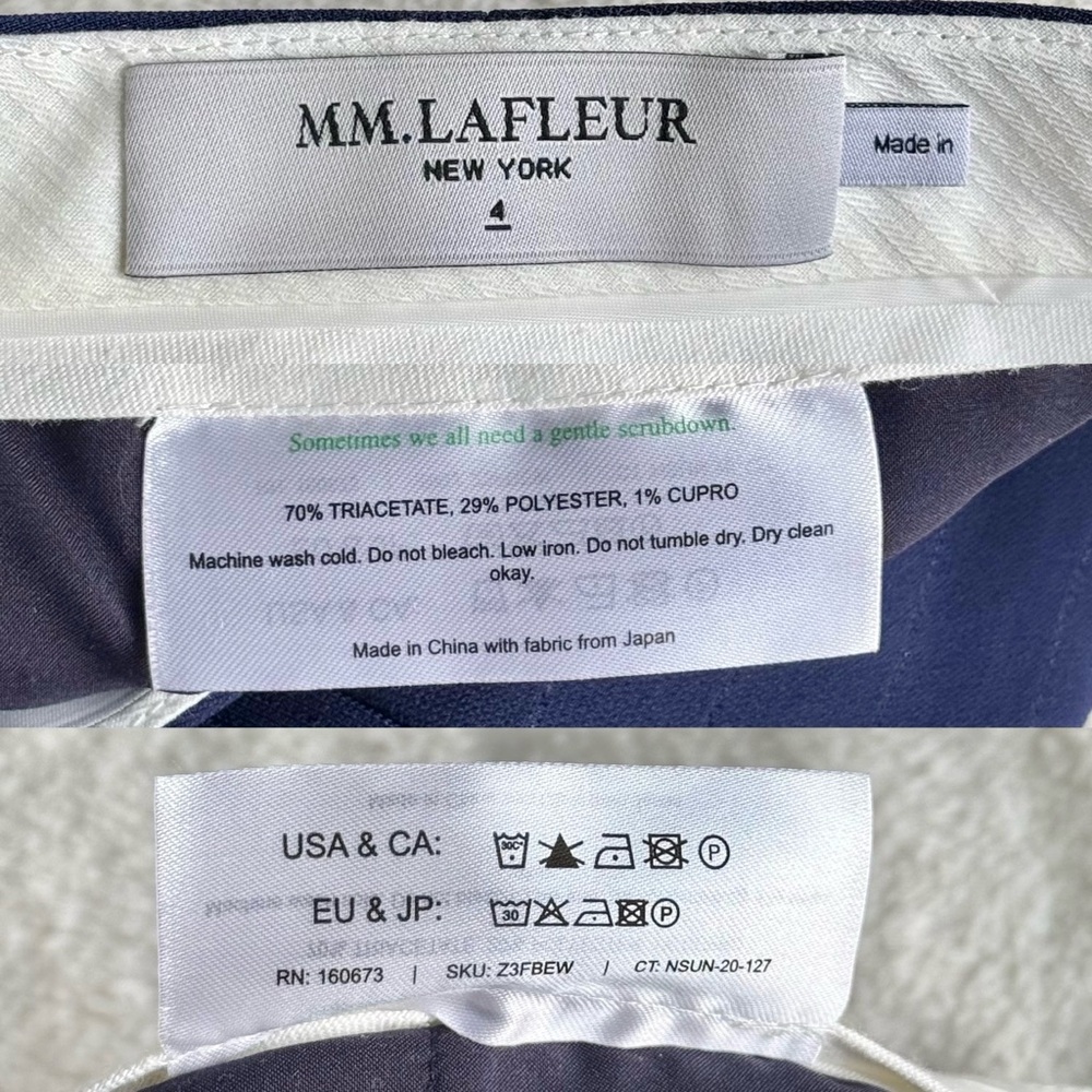 M.M. Lafleur The Zhou Culotte Navy Blue Striped Wide Leg Pants S (4) - Picture 10 of 12